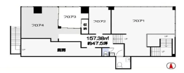 草加の韓国料理居抜きの平面図