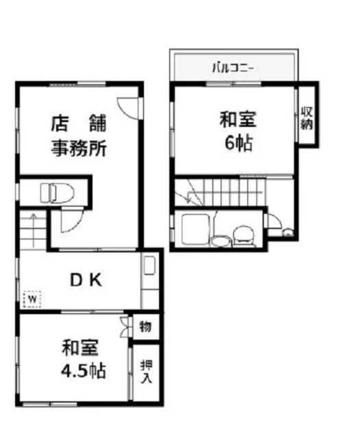 貸店舗(事務所仕様)の平面図