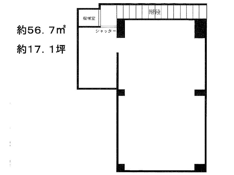 貸店舗(スケルトン)の平面図