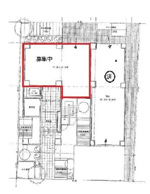 大森の事務所仕様物件の平面図