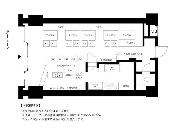 つつじヶ丘の居抜き店舗の平面図