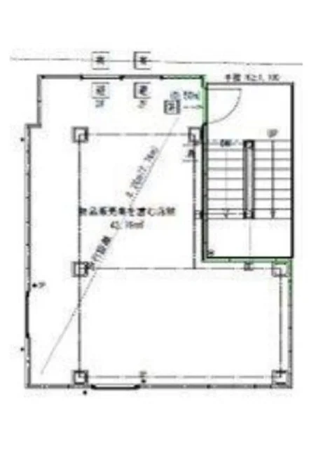 池尻大橋のスケルトン店舗物件の平面図