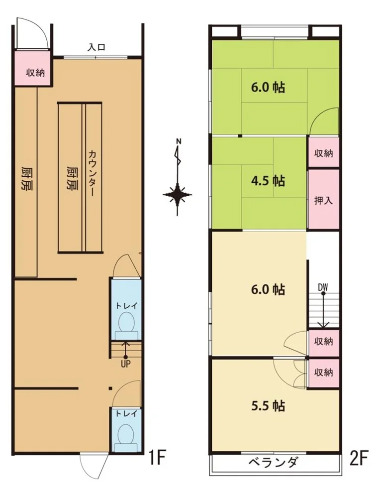 四ツ木の居抜き店舗の平面図