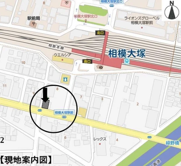 相模大塚の居抜き店舗の地図