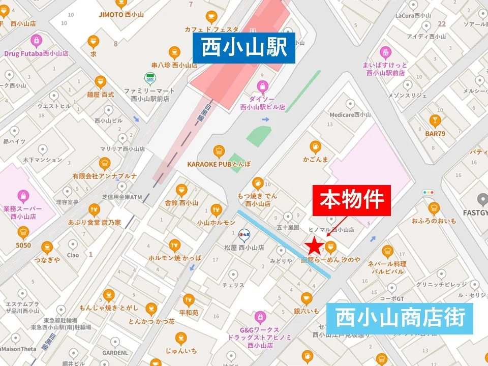 貸店舗(スケルトン)の地図