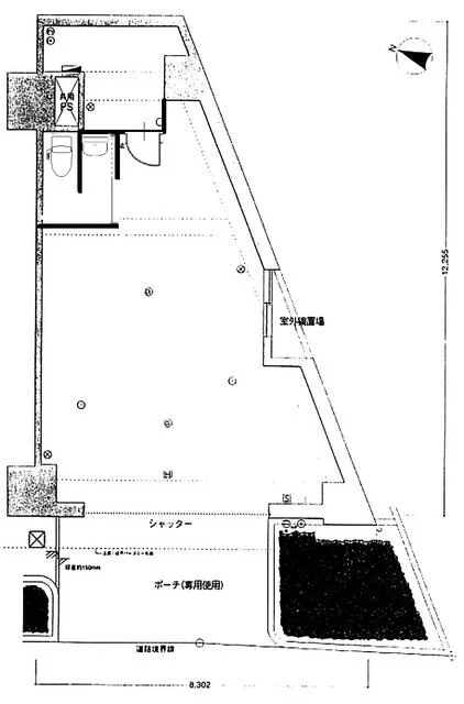 東久留米の美容室・理容室居抜きの平面図