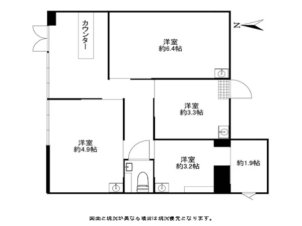 住吉の事務所仕様店舗物件の平面図