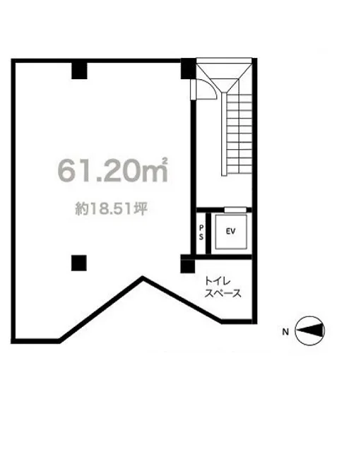 渋谷のスケルトン物件の平面図