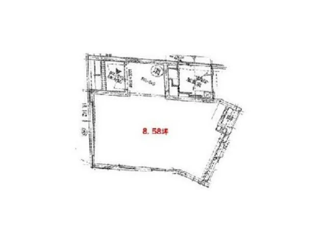 祐天寺のスケルトン店舗物件の平面図