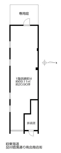 新馬場のビストロ・洋食居抜きの平面図