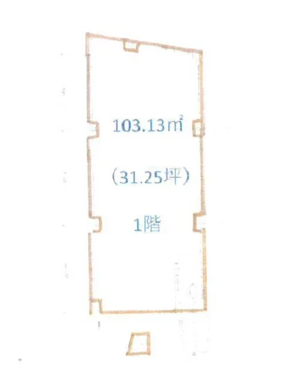 初台のスケルトン物件の平面図