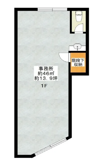 中野の事務所仕様物件の平面図