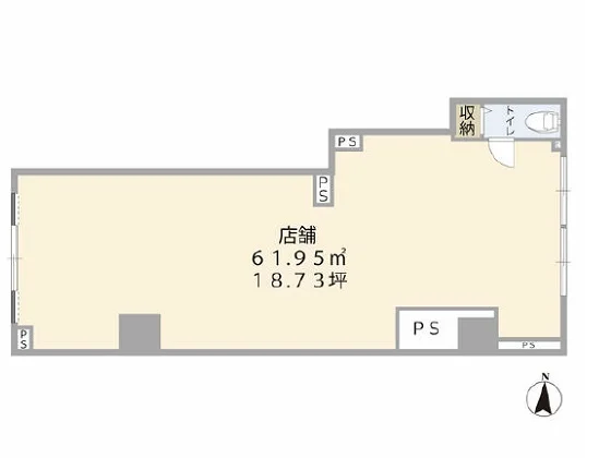貸店舗(スケルトン)の平面図