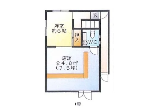 七里の居抜き店舗の平面図
