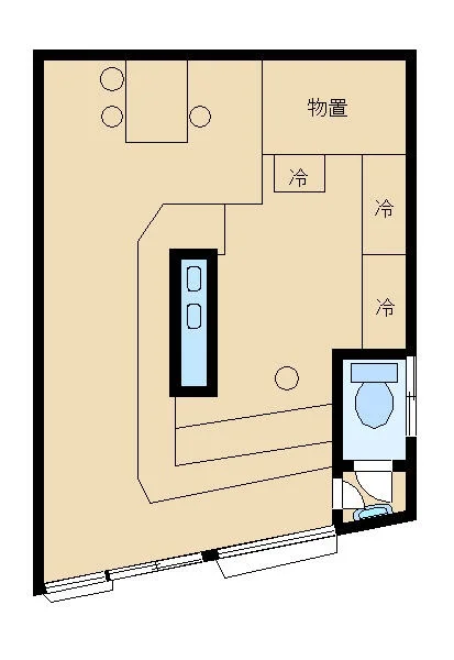 蕨の居抜き店舗の平面図