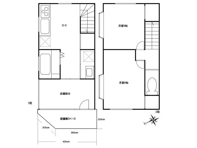 西武柳沢の事務所仕様店舗物件の平面図