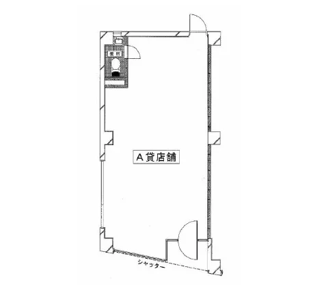 小田急相模原の事務所仕様店舗物件の平面図