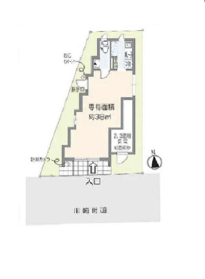 貸店舗(事務所仕様)の平面図