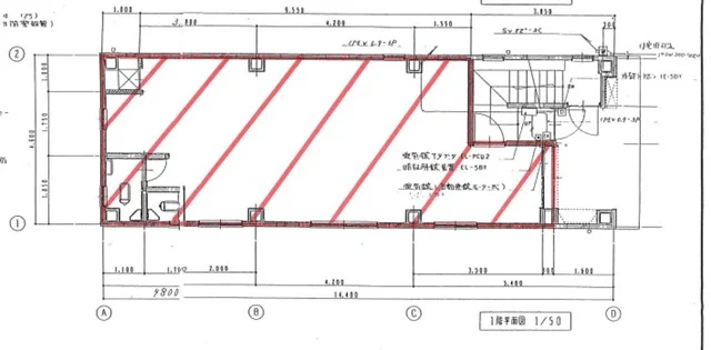 カフェ・喫茶店の居抜き物件の平面図