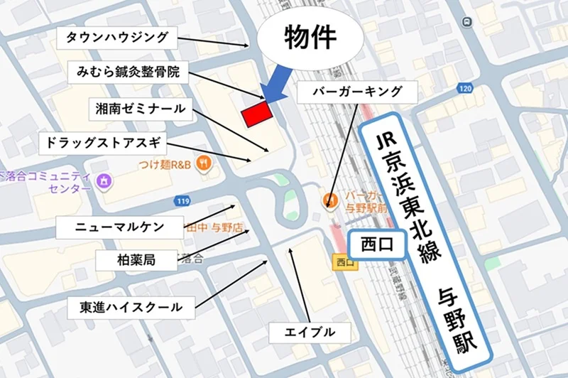 カフェ・喫茶店の居抜き物件の地図