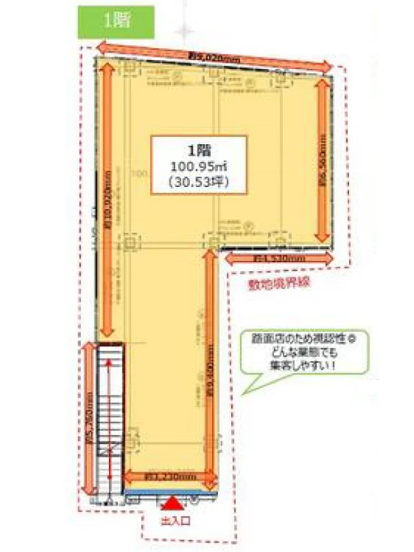 自由が丘のスケルトン物件の平面図