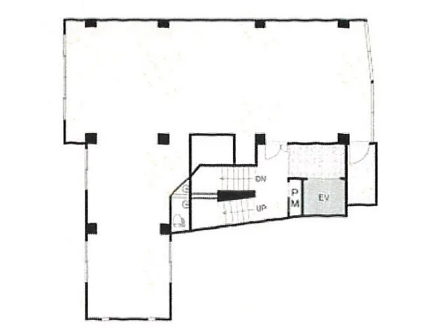 所沢のスケルトン店舗物件の平面図