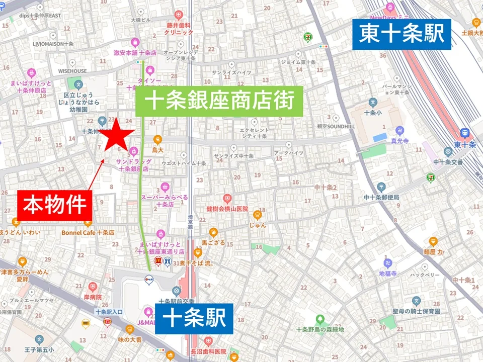 十条のスケルトン物件の地図