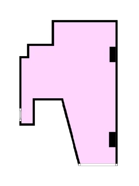 新橋のスケルトン店舗物件の平面図