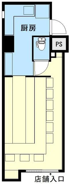 寿司の居抜き物件の平面図