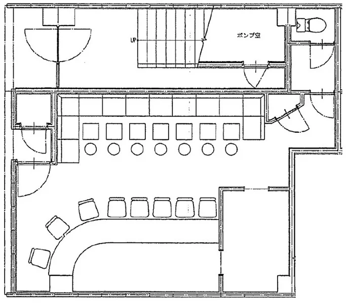 王子の居抜き店舗の平面図