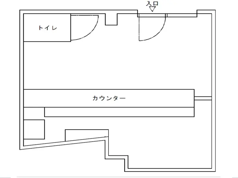 ダイニングバーの居抜き物件の平面図