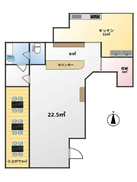 岩槻の居抜き店舗の平面図