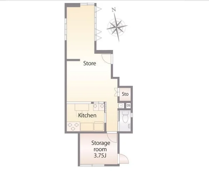 カフェ・喫茶店の居抜き物件の平面図
