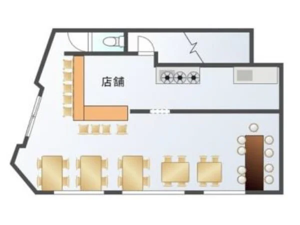 霞ヶ関のラーメン居抜きの平面図