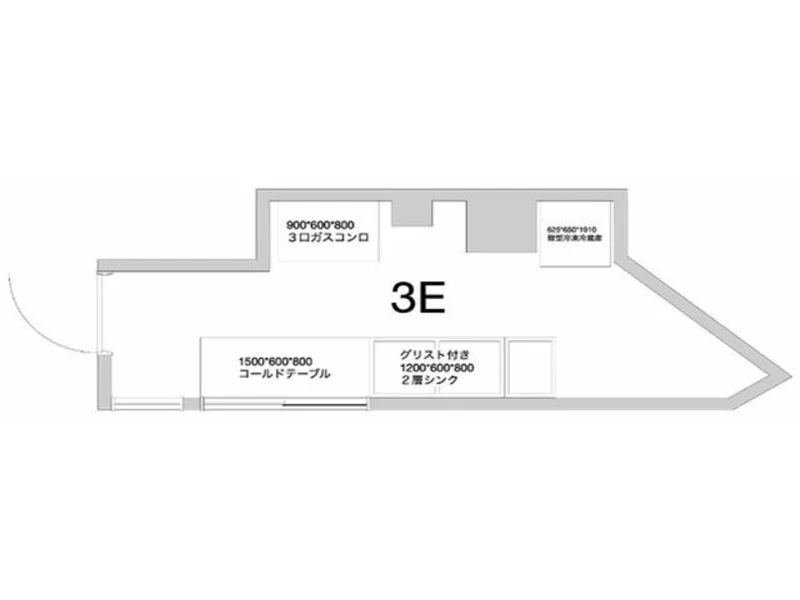 駒沢大学のリース店舗物件の平面図