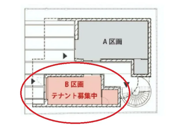 貸店舗(スケルトン)の平面図
