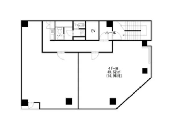 藤沢の事務所仕様店舗物件の平面図