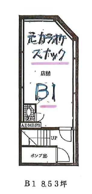 江古田の居抜き店舗の平面図