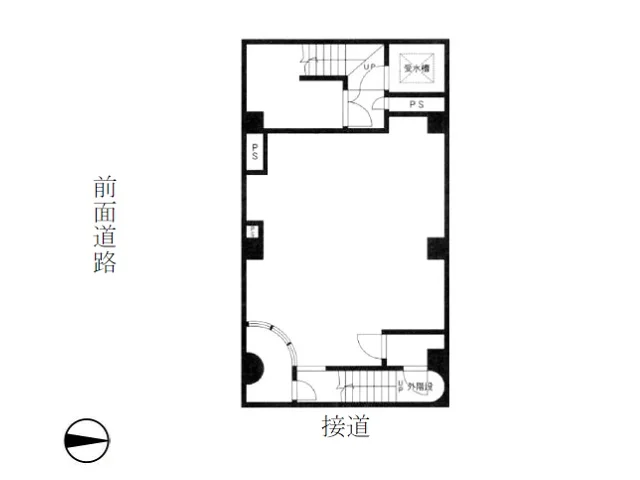 大門のスケルトン店舗物件の平面図