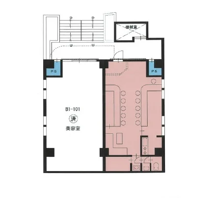 BAR・ショットバーの居抜き物件の平面図