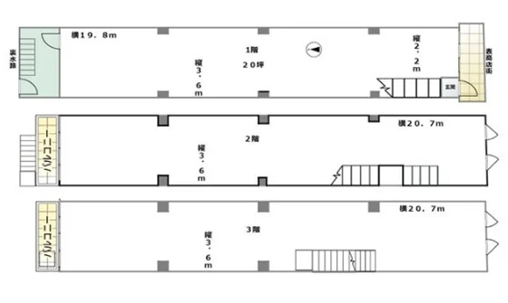 梅屋敷のスケルトン物件の平面図