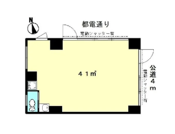 熊野前の事務所仕様物件の平面図