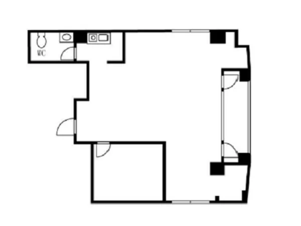 赤坂の事務所仕様物件の平面図