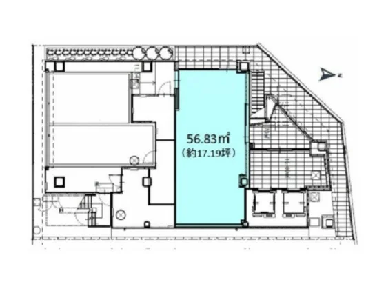 浜町のスケルトン物件の平面図