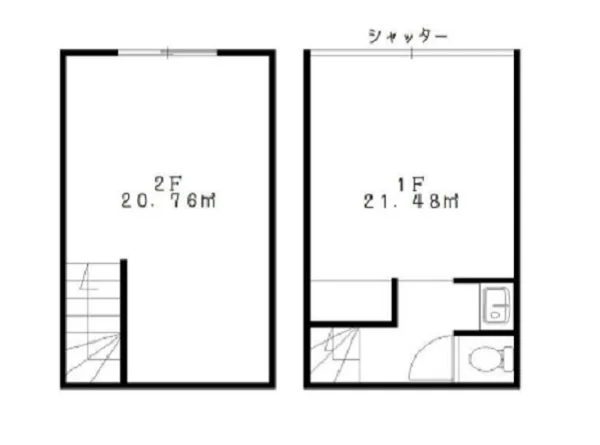 貸店舗(スケルトン)の平面図