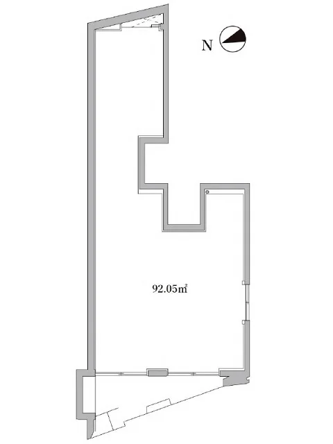 井の頭公園のスケルトン物件の平面図