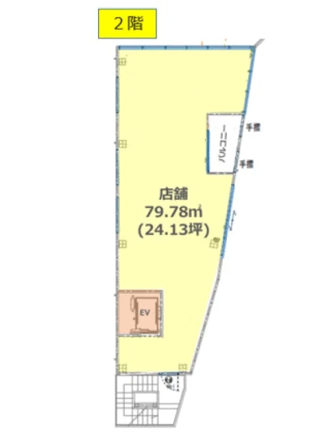 貸店舗(スケルトン)の平面図