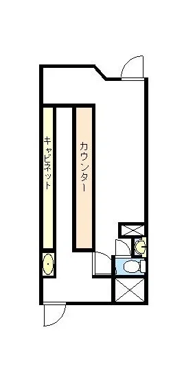 スナック・パブの居抜き物件の平面図