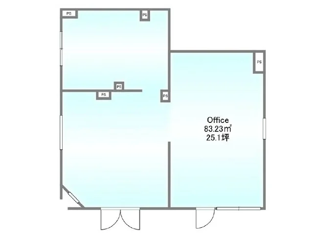 貸店舗(スケルトン)の平面図