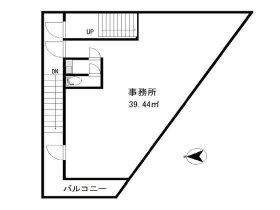 明大前の事務所仕様店舗物件の平面図